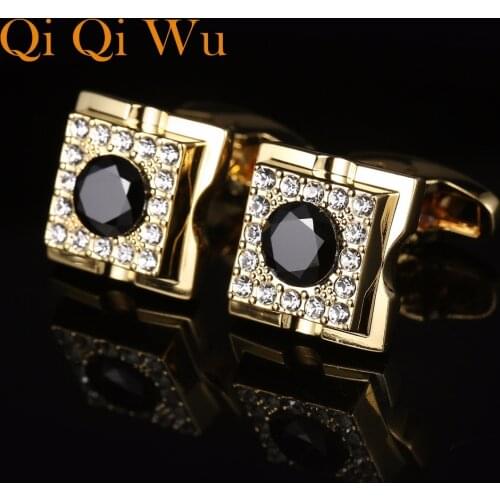 New Arrive Luxury French Mens Shirt Cufflinks Metal Men Cuff Links For Wedding Party Crystal Cufflink High Quality RL-8083