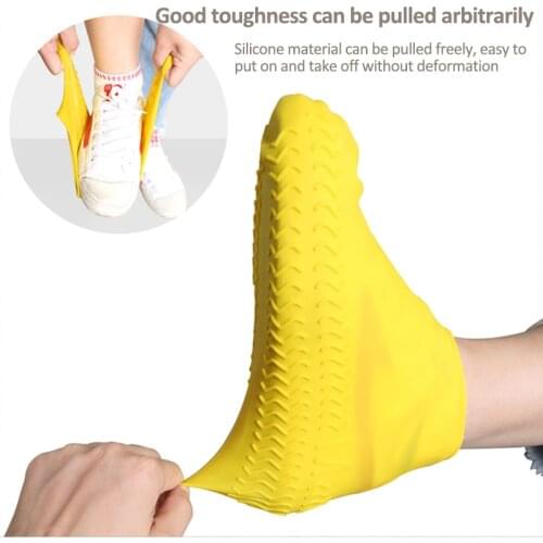 1 Pair Reusable Silicone Waterproof Shoe Cover Material Unisex Shoes Protectors Rain Boots for Indoor Outdoor Rainy Days