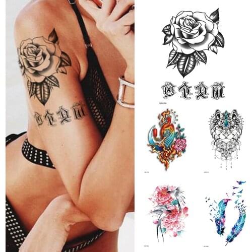 1PCS ROSE, FLOWER TEMPORARY TATTOOS, FINGER, EAR, NECK, MENS, WOMENS, KID