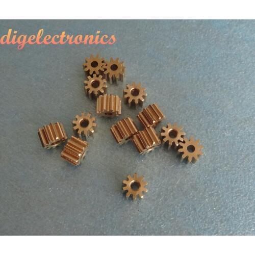 10pcs/lot Metal Gear 0.6 mode 10 Teeth Shaft Metal Gears Motor Parts Accessories Copper Pinion Gear