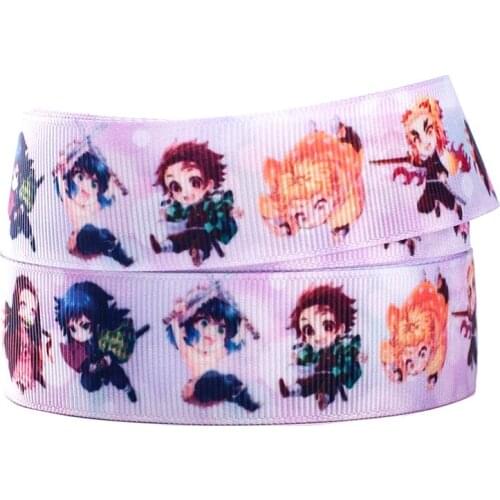 10yards different sizes hot Japanese cartoon pattern printed grosgrain ribbon