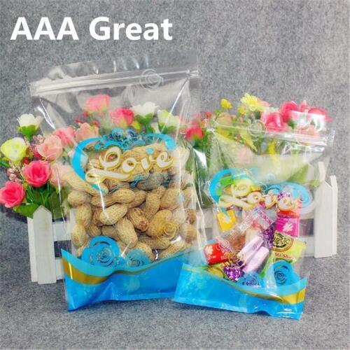 100Pcs/Lot Bag for Food Clear Bags Plastic Zip Lock Bag Keep Food Fresh Reusable Storage Tea Candy Pouches Wholesale