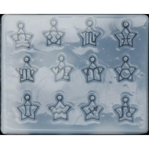 12 Constellations Theme Epoxy Mould Constellations Mirror Pendant Resin Mold For DIY Handmade Resin Epoxy Casting Supplies