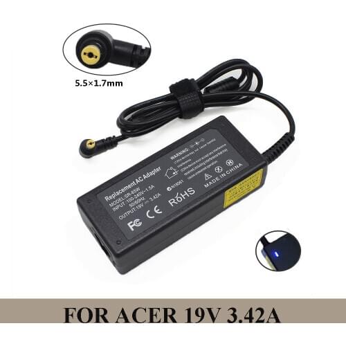 19V 3.42A 65W 5.5x1.7mm AC Adapter Charger for Acer Aspire 5315 5630 5735 5920 5535 5738 6920 7520 notebook Laptop power supply