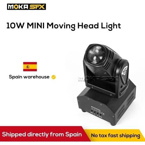2Pcs Shipping from Spain Mini 10W Led Moving Head Light 4 IN 1 RGBW Dmx Moving Stage Lights Pro Disco Lights Sound Party Lights