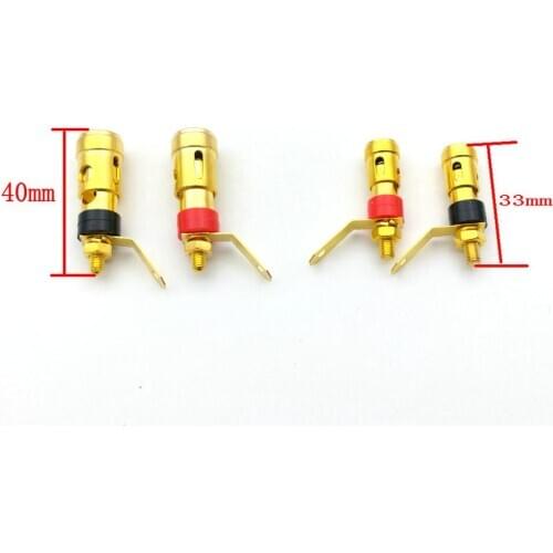 2pcs Gold Plated connector Speaker Binding Post spring loaded Press terminal