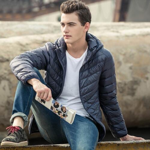 2019 Mens Hooded Short Coats Warm Duck Down Filler Fashion Light Thin Style Plus Size 4XL-7XL Spring/Autumn Male Basic Jackets