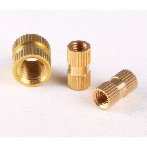 25-50PCS M4 M5 Brass Inserts Double Pass Copper Knurl Nut Embedded Fastener
