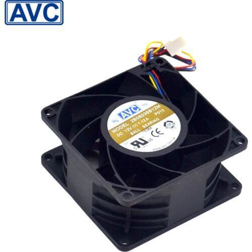 AVC Original 8CM 80mm 2B08038B12M 8038 1.12A 12V PWM speed control violent cooling fan 80 * 80 * 38mm