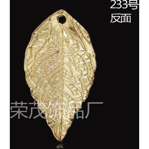 Free shiping 14*25mm 50pcs/lot 2015 new fashion Gold/Silver color handmade charms Pendant leaf