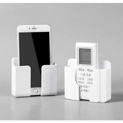 Wall-mounted Mobile Phone Charging Bracket Rack TV Air Conditioner Remote Control Storage Box Bathroom Organizer Wall Shelf Rack