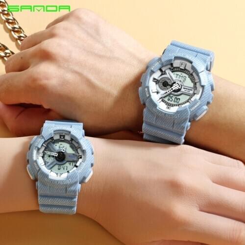 BASID Luxury Lovers Sport Cow Boy Style Watches For Women Digital Wristwatch Men Couple Gift to Girlfriend Pairs Casual Fashion