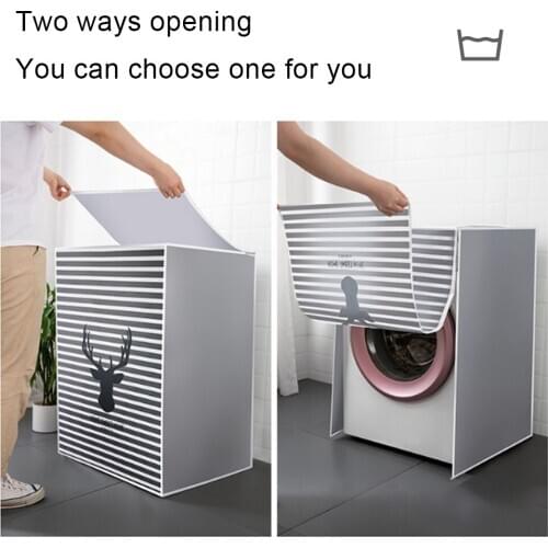 Drum Washing Machine Cover Dust Cover Clean Waterproof Dust Cover Front Loading Washing Machine Cover Household Goods