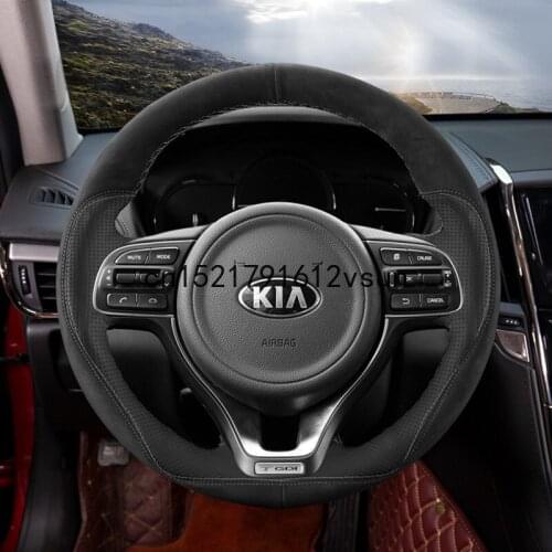 DIY Sew Customized Steering Wheel Cover For KIA K2 Forte K3 K5 K4 RIO KX3 KX5 Car Accessories