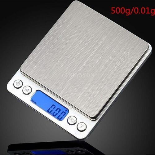 DHL 20PCS Brand New 500g X 0.01g Digital Pocket Scale 500g/0.01 Jewelry Weight Scale 20pcs/Lot
