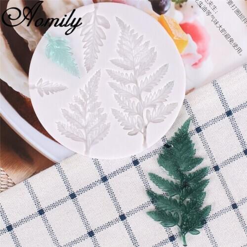 Aomily Mimosa Shape Cake Molds Fondant Molds Leaves Baking Pastry Chocolate Candy Cake Silicone Molds Cake Decorating Tools