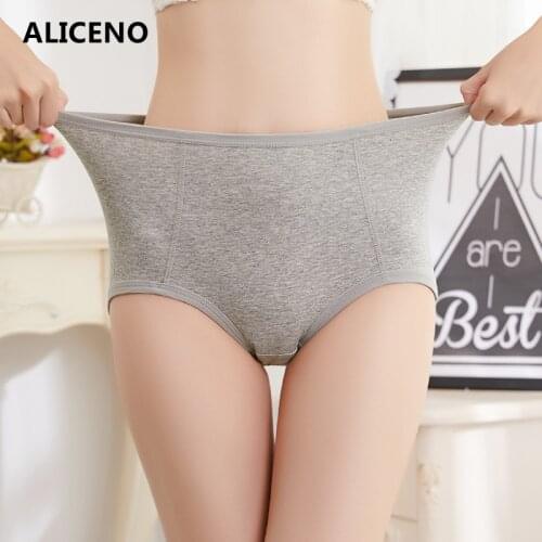 Cotton Panties Moms Underwear Plus Size High Waist Cotton Briefs Solid Panty Antibacterial Underpants Mothers Panties