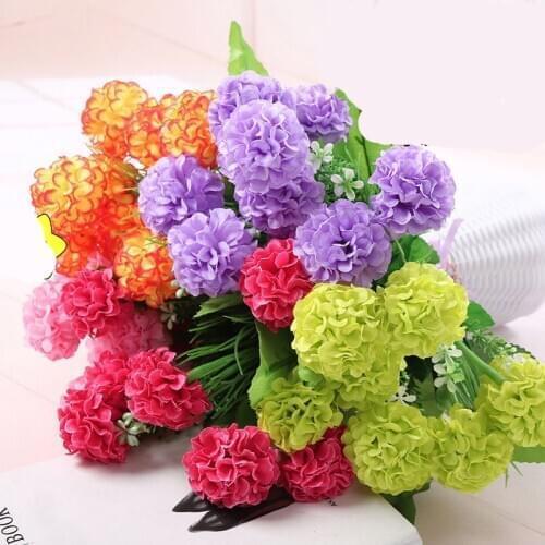Artificial Hydrangea Chrysanthemum Artificial Ball Silk Flower DIY Home Garden Wedding Party Shop Decoration