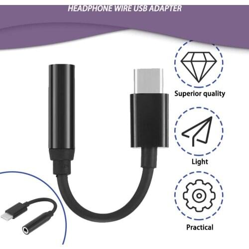 Type-C to 3.5mm Earphone cable Adapter usb 3.1 Type C USB-C male to 3.5 AUX audio female Jack for Mobile Phones Earphones