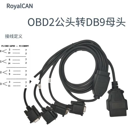 DB9 to OBD2 Cable OBD Extension Cable Converter OBD Extension Cable 16-pin Core Car Diagnostics