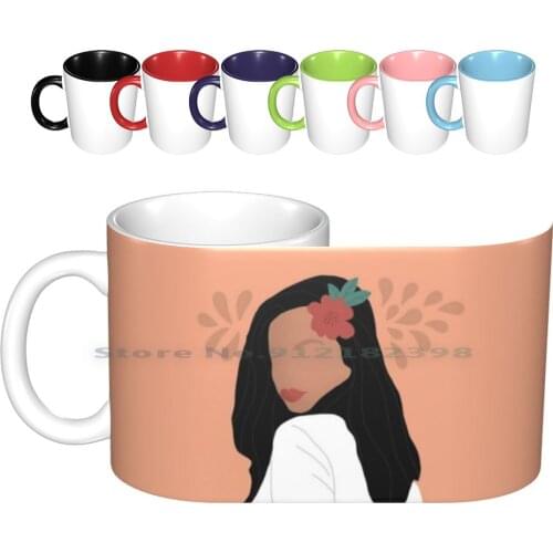 Girl With A Flower Ceramic Mugs Coffee Cups Milk Tea Mug Feminist Girl Feminist Girls Cute Love Funny Trendy Tumblr Fun Girl