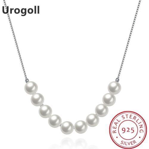 Classic 925 Sterling Silver Necklace Fashion Jewelry Pearl Choker Necklaces For Women Pendants & Necklaces Lovers Gift Wholesale