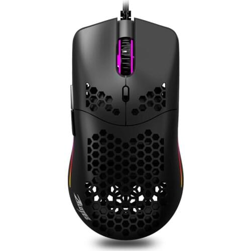 Computer Game Mouse ZELOTES C-7 Mice USB Wired Mouse RGB Gaming Mouse 16000DPI Hollowed-out Lightweight Design for PC Laptop