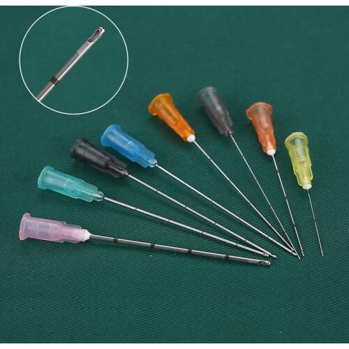 50pcs Needle Tips 25G/27G/30G Plain Ends Notched Endo needle tip Syringe
