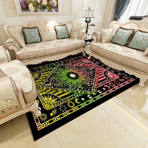 Beautiful Night Area Rugs Large Sky Floor Mat Anti Slip Home Livingroom Bedroom Decor Forest Starry Mandala Printed Carpet