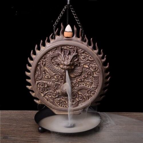 Creative backflow censer, ceramic incense burner, pottery, smoke flow, incensory, dragon arm, Buddha, sandalwood incense, tower