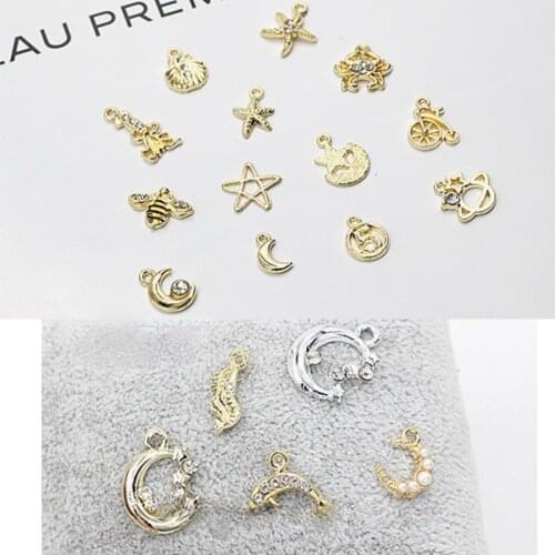 Mini Jewelry Accessories DIY Headdress Mini Pendant Moon Sea Star Ball Shell Homemade Earring Pendant