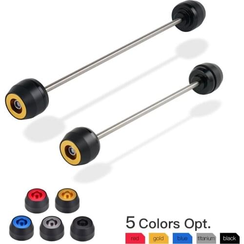 NICECNC Motorcycle 2Pcs Aluminum Delrin Motorcycle Front Rear Axle Sliders for SUZUKI GSX-R1000 GSX-R1000R