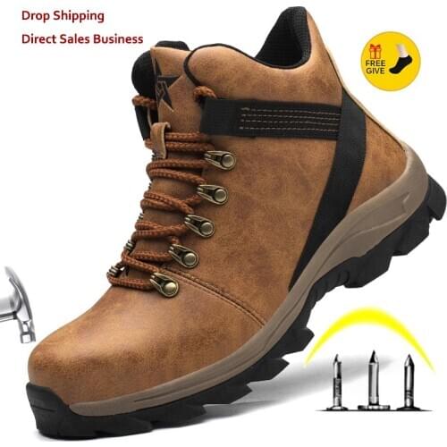2021 Winter Boots Men Safety Shoes Indestructible Work Shoes Puncture-Proof Work Sneakers Male Steel Toe Shoes Work Safety Boots