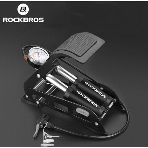 ROCKBROS Foot Pump High Pressure Portable Basketball Bicycle Pump Electric Bicycle Motorcycle Car Air Pump Daily Inflator Bike