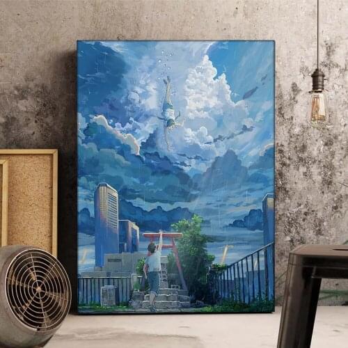 Canvas Print Anime Weather Child Movie Sky Pictures Wall Art Paintings Home Decoration Module Poster For Living Room No Frame