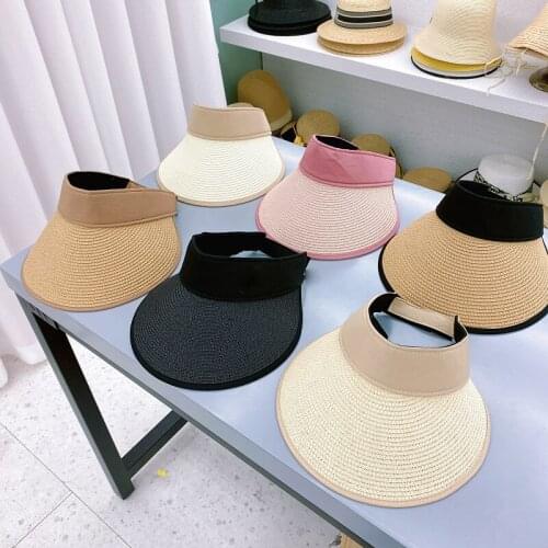 New Summer Hat Empty Top Paper Sport Hats For Women Wide Brim Baseball Caps Anti-UV Beach Visors Holiday Cycling Bonnet Enfant