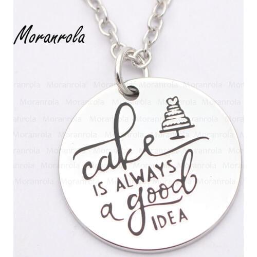 New arried "Cake is Always a Good Idea "Jewelry copper Necklace & Keychain Cake Baking jewelry