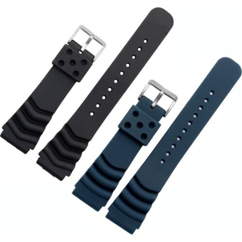 Diver Rubber Watch Strap Silicone Bands for PROSPEX SKX171 SKX173 SBBN013 SRP777J1 SRP581J1 18mm 20mm 22mm 24mm Black Tool