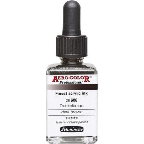 Schmincke Aero Color Acrylic Ink 28 ml 606 Dark Brown