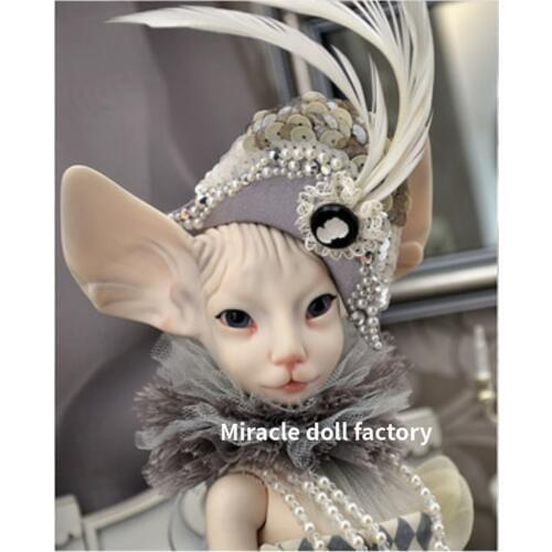 BJD Doll 1/- Cat head humanoid Joint Doll Free Eyes