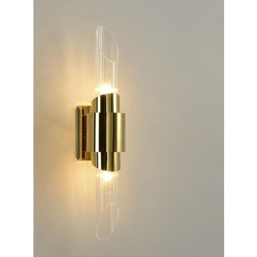 Modern Glass Metal LED Wall Lamp For Bedroom Bedside Living room Aisle Stairs Bathroom Mirror Decor Wall light