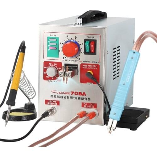 SUNKKO709A with 71A welding pen Pulse lithium battery spot welding machine Power battery pack welding electric bump welder