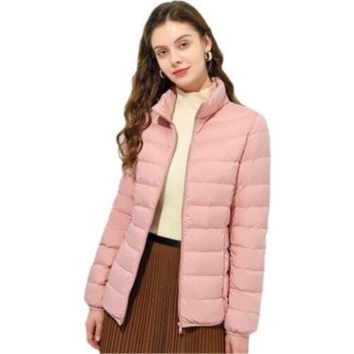 Ultra Thin Down Jacket Women Large Size Pink Womens Lightweight Down Jackets Ultra Light White Coat Warm Short Jackets Women