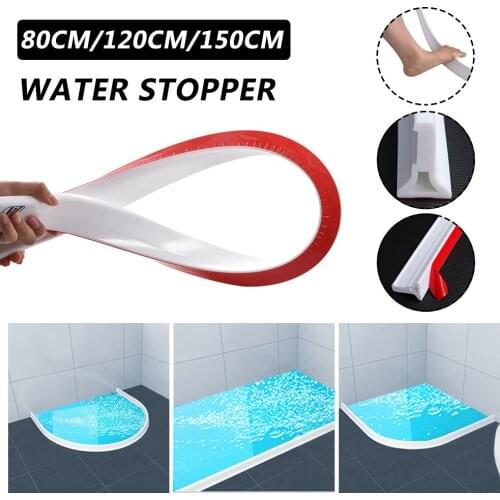 Shower Threshold Water Dam Water Barrier Stopper Waterproof Water Strip Bathroom Accessories For Home Kitchen Bathroom regular