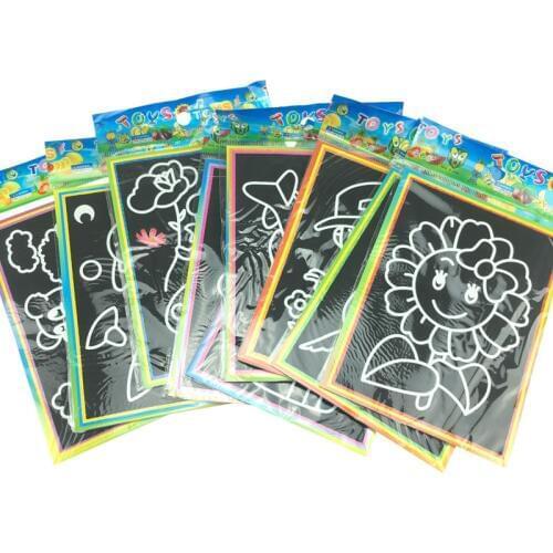 20pcs/lot 13*9.5cm Two-in-one Magic Color Scratch Art Paper Coloring Cards Scraping Drawing Toys for Children