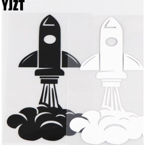 YJZT 8.1×16.5CM Cartoon Auto Sticker Space Rocket Creative Vinyl Body Decoration Pattern 20C-0034