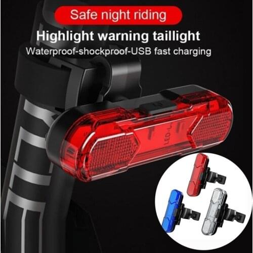360 rotating bicycle tail light USB charging warning light