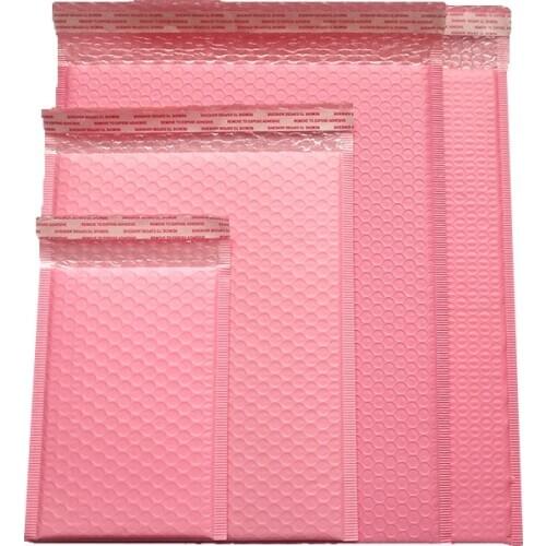 30Pcs 10 Size Pink Bubble Mailer Shockproof Bubble Bags Waterproof Shipping Bags With Bubble Self Adhesive Courier Bags Mailbag
