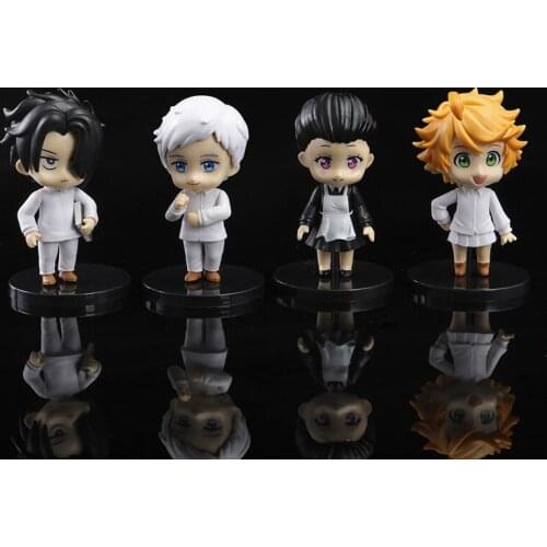 4pc/Set Japan Anime The Promised Neverland Emma Jemima Ray Norman Cute Mini PVC Figure Figurine Toy Model Statue New No Box