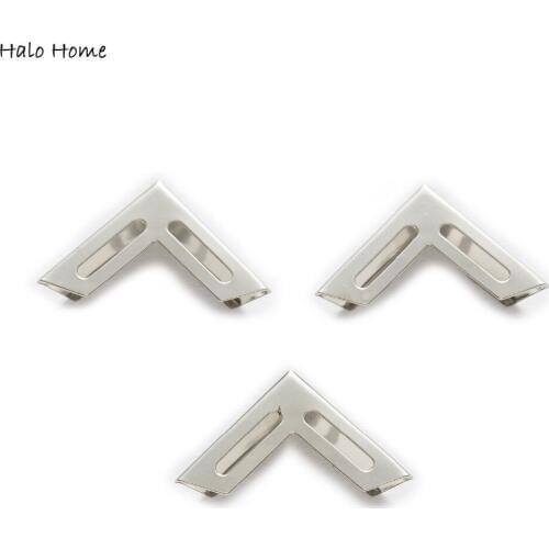 50 Piece Silver Tone Hollow Book Scrapbooking Albums Folders Wooden Box Case Bags Metal Corner Protectors 25x18mm